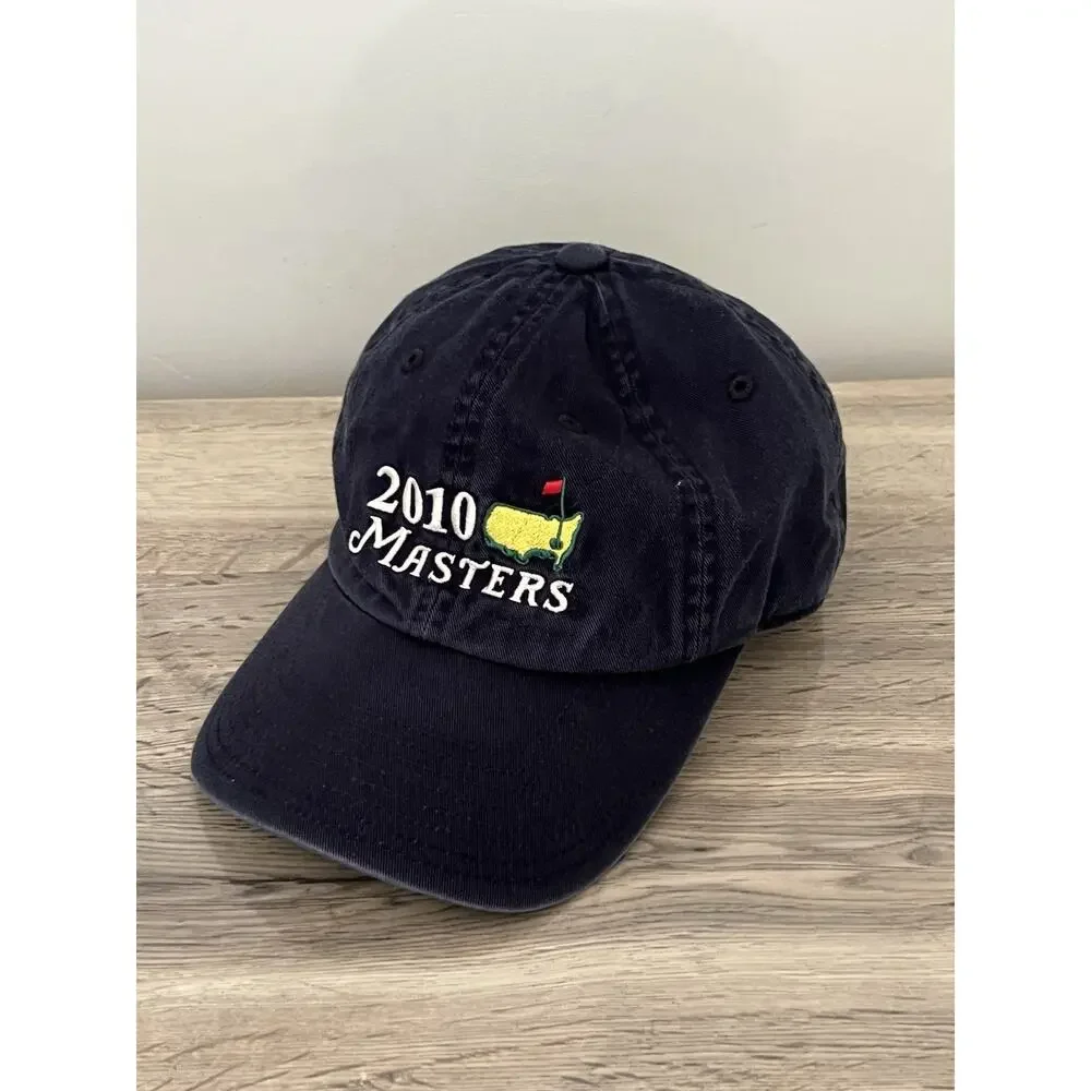 Lot of 2 Masters Golf strapback hat 2010 navy blue light blue American Needle